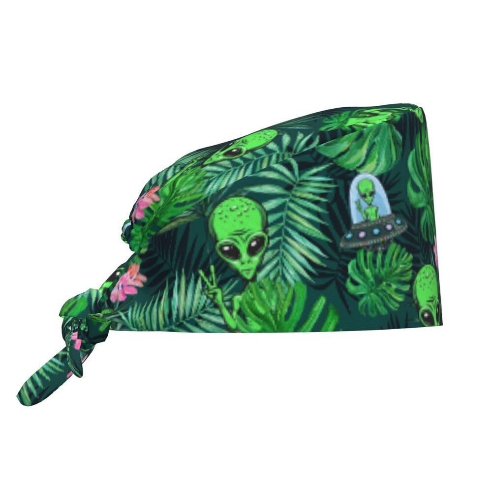 7943 Alien Palm Leaf Flower Spaceship Adjustable Working Cap Breathable